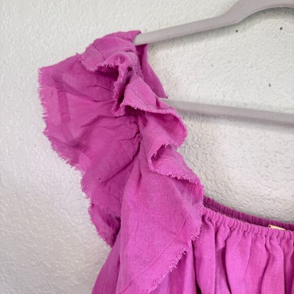 Free People Make Waves Top Womens XS Crop Flowy Beachy Boho Festival Pink NEW - Picture 5 of 9